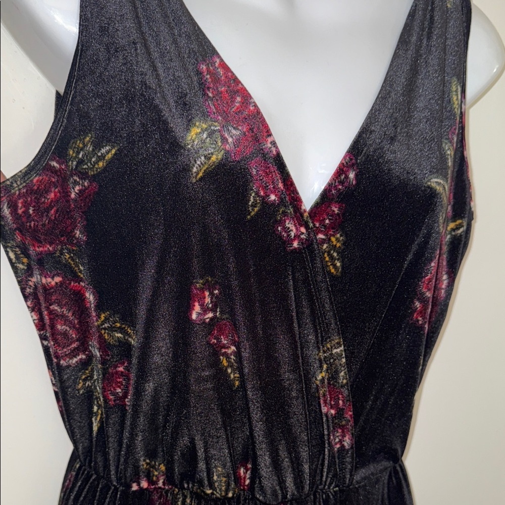 Xhilaration Black Floral Jumpsuit
